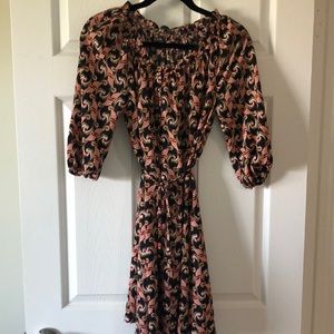 Long sleeve shirt dress above knees